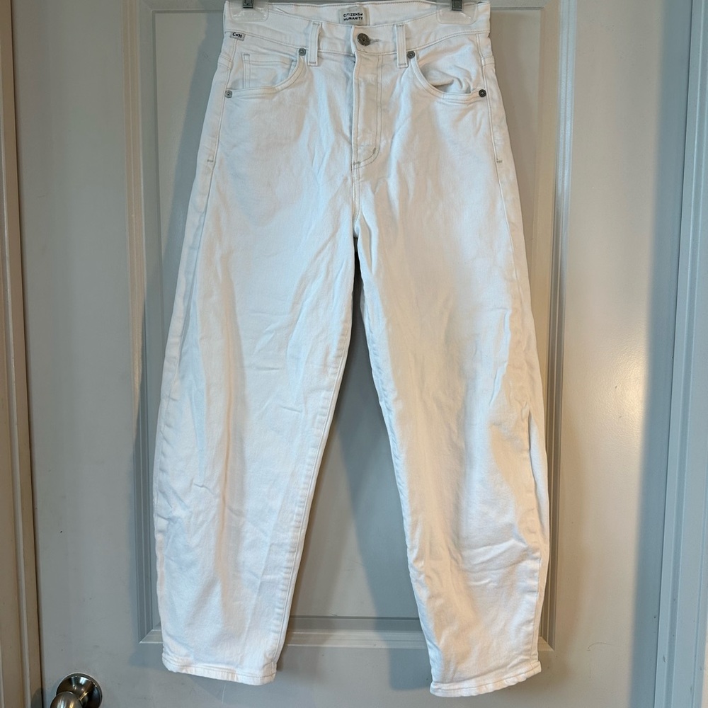 Citizens Of Humanity “Calista” Barrel ankle Jeans - off white